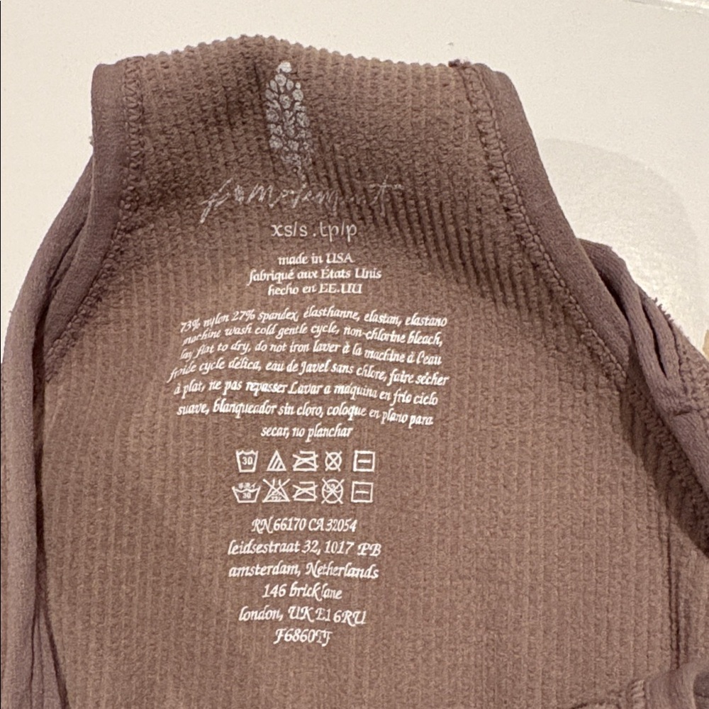 Free People Movement Happiness Runs Mocha Brown Ribbed Women's Tank Top XS - Picture 4 of 11